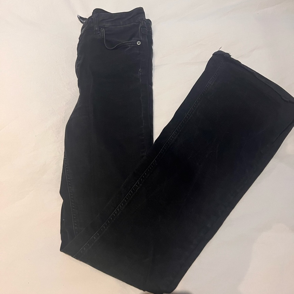 Black Zara flare bottom jeans size 4